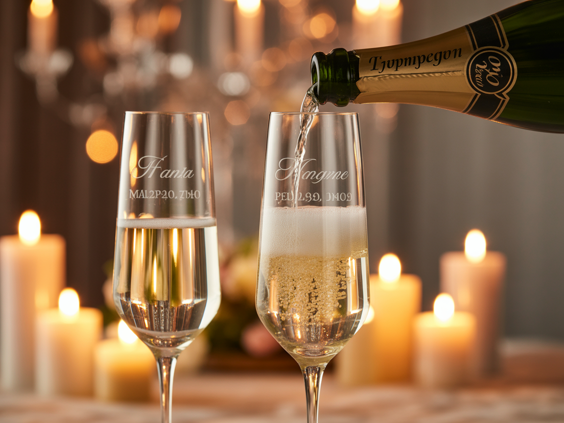 Engraved champagne flutes