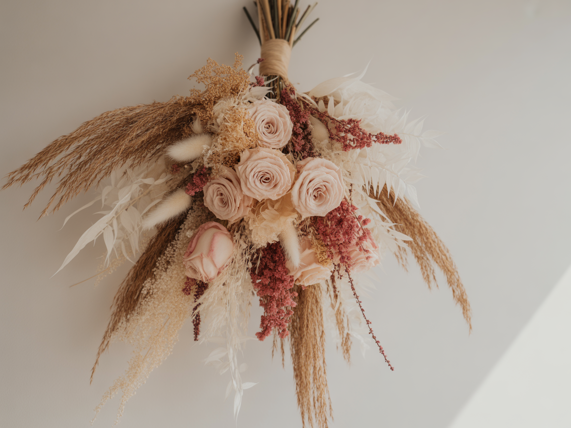 Dried flower arrangement
