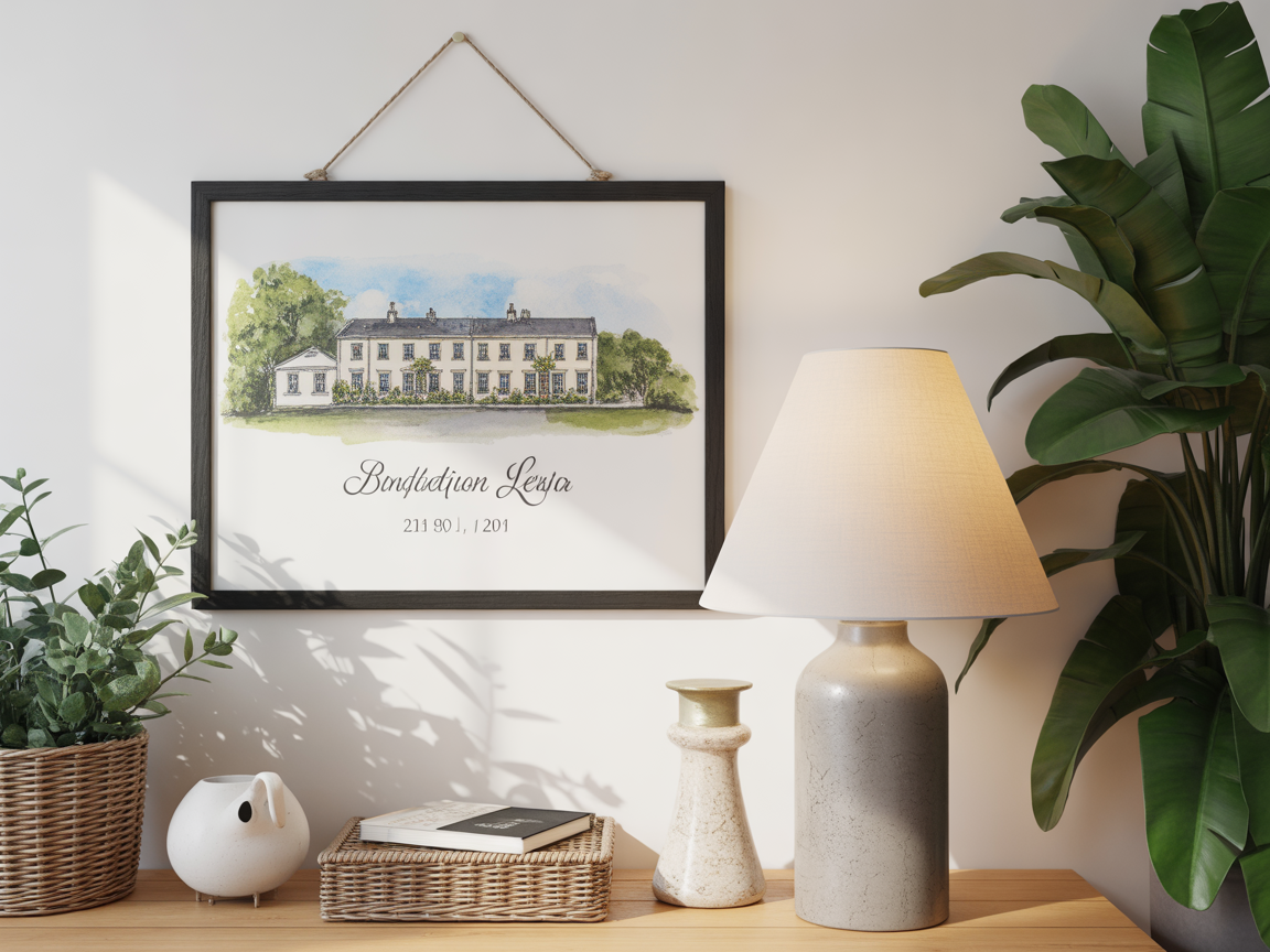 Personalised wedding venue print