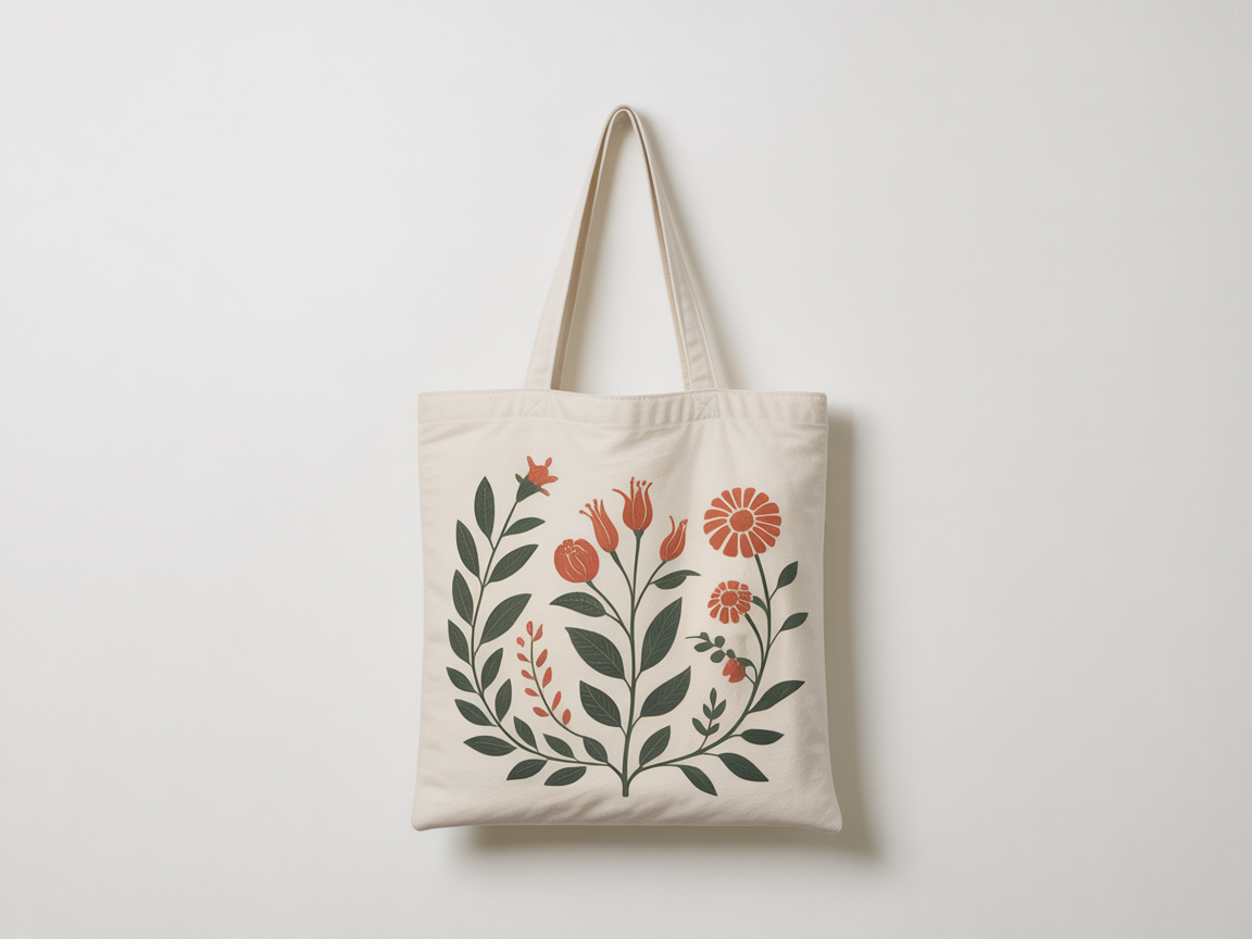 Botanical tote bag