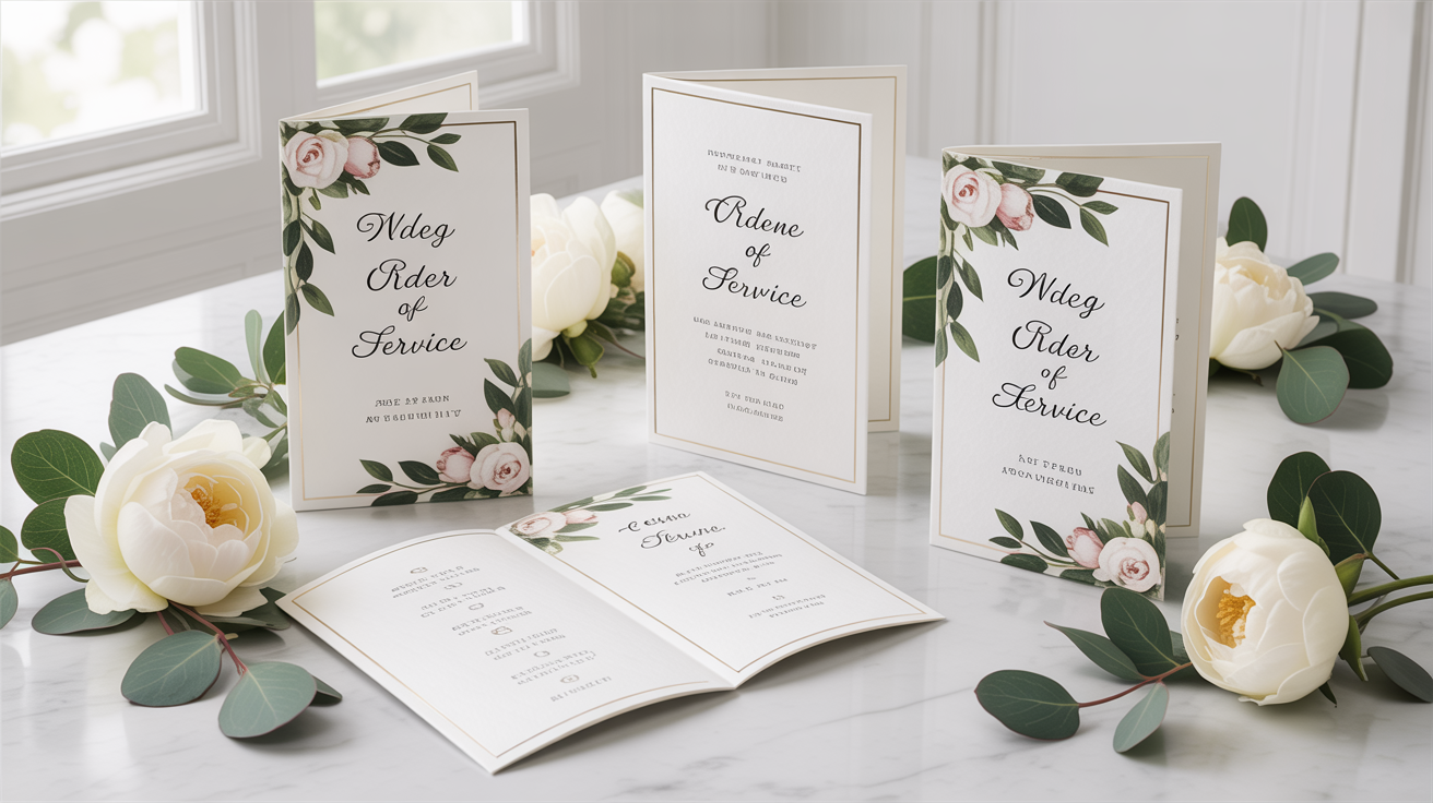 Wedding order of service stationery